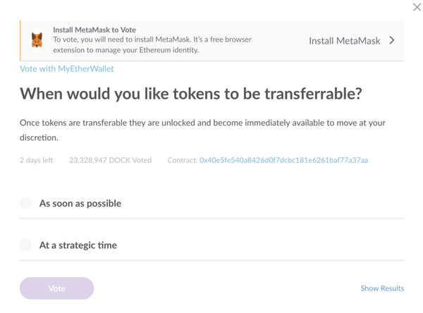 Token Release Vote Update
