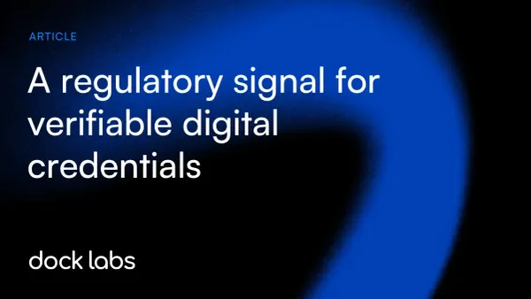 A regulatory signal for digital credentials