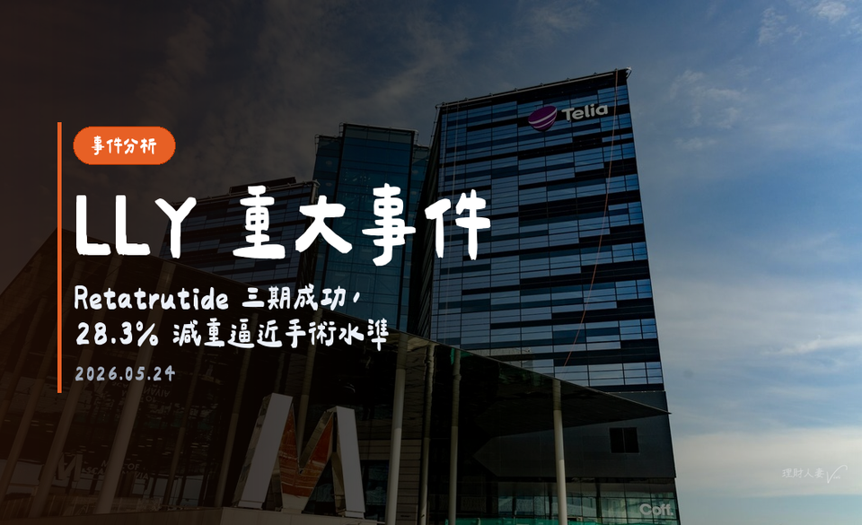 LLY 重大事件｜Retatrutide 減重藥三期臨床成功，28.3% 逼近手術水準｜2026-05-22