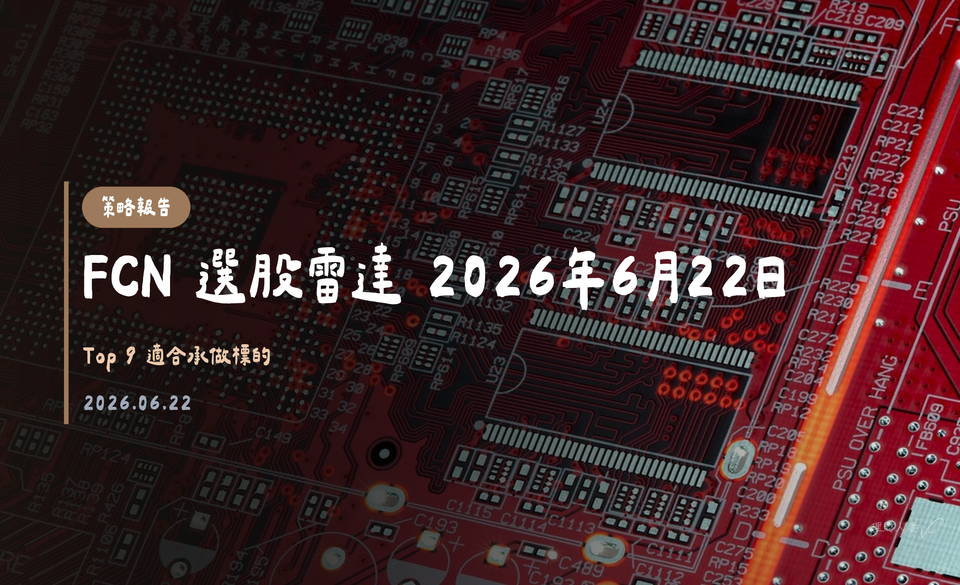 FCN 選股雷達｜6/22 Top 9 適合承做標的出爐