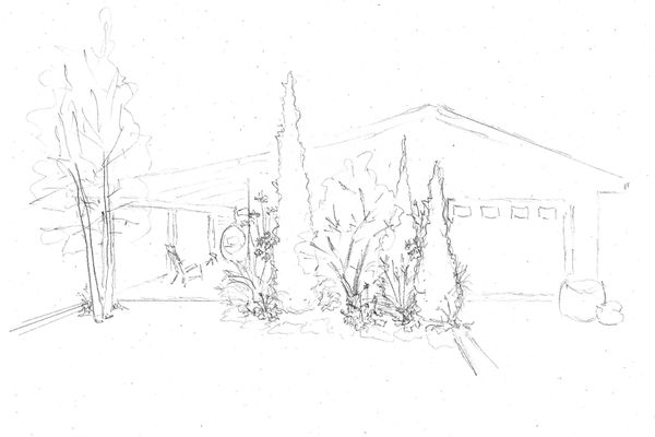 Garage wall planting plan