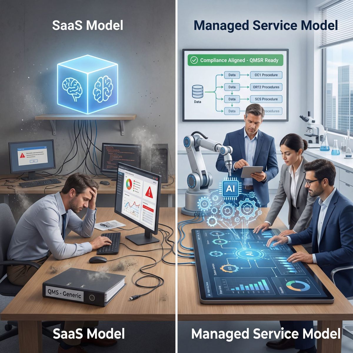 The Managed Service Model for Quality AI: Why SaaS Doesn’t Work in Regulated Industries