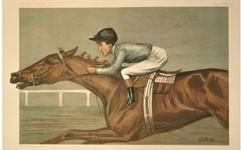 A painting of a person riding a horse

Description automatically generated