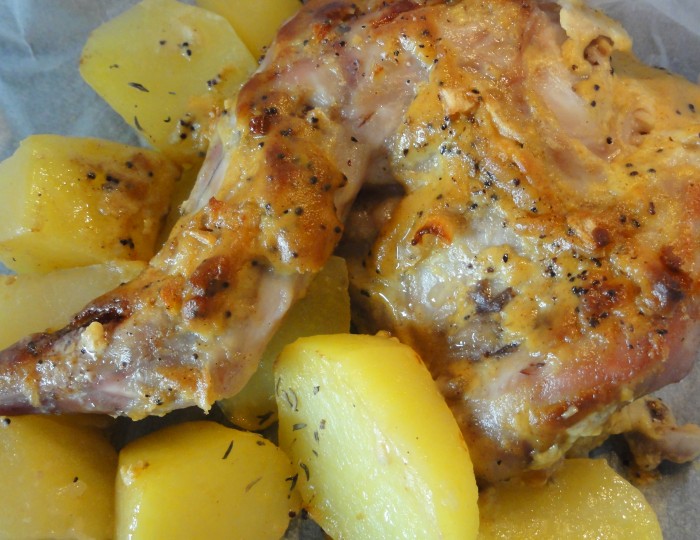 Lapin à la moutarde en papillote