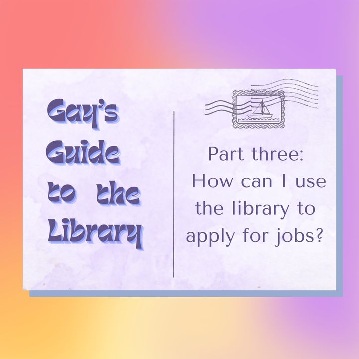 orange and purple background with a postcard that reads the title