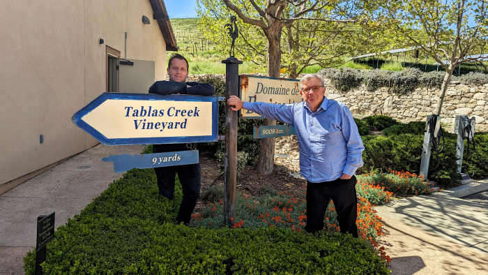 Cesar and Francois Perrin at Tablas Creek in April 2023