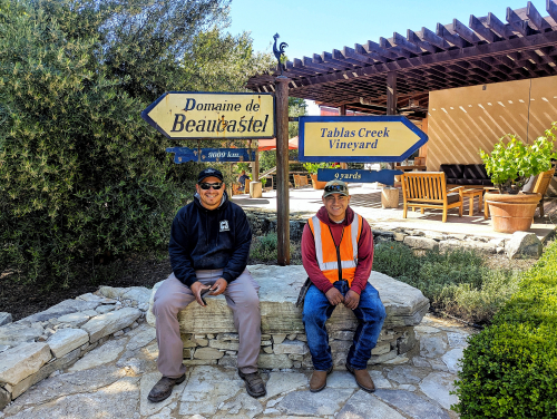Ivan and Augustine by the Tablas Creek sign