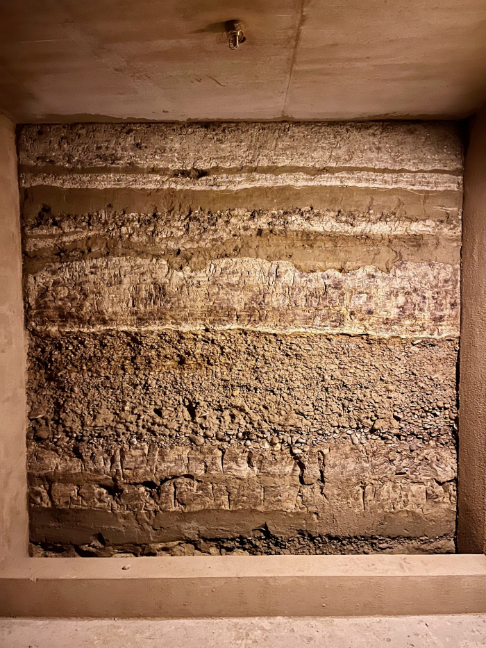 View of Beaucastel soil layers View of Beaucastel soil layers