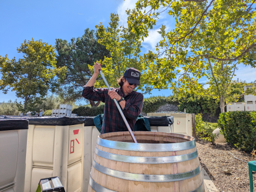 Austin Gandler doing a punchdown