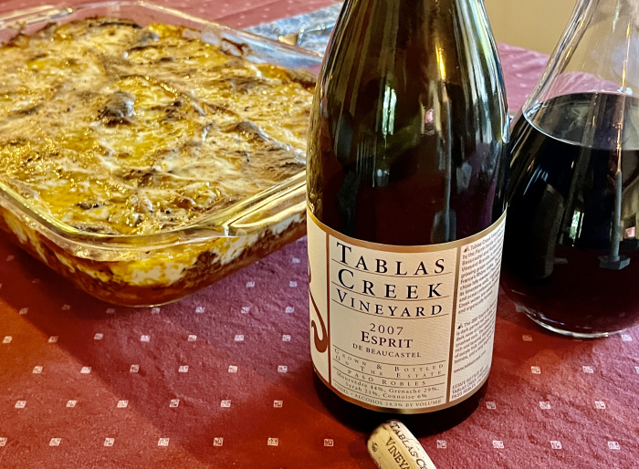 Moussaka with 2007 Esprit