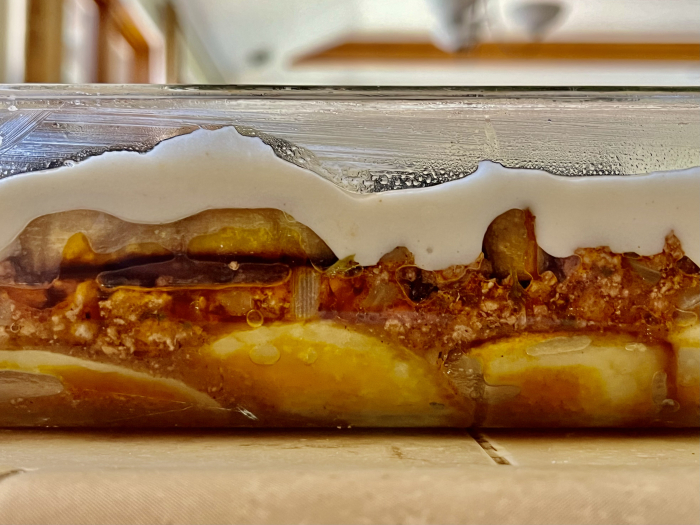 Moussaka cross-section