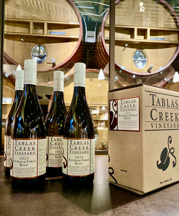 2023 Patelin Blanc four bottles and one box