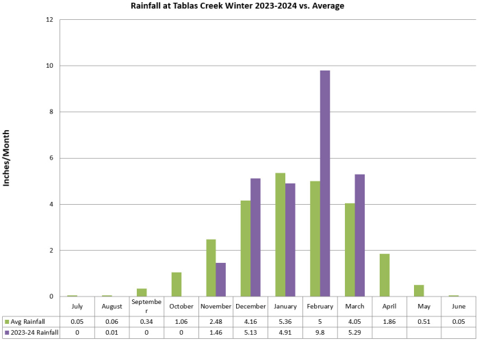 2023-24 Winter Rainfall through March