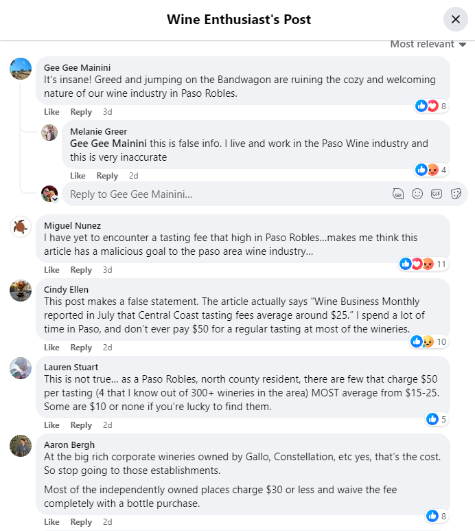 WE FB Paso Robles Comments