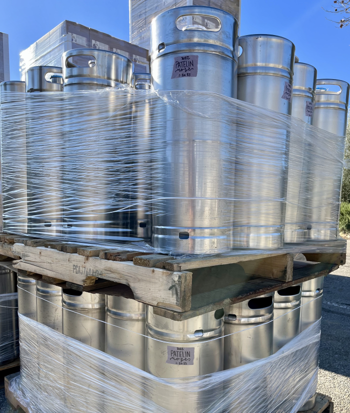 Kegs of Patelin Rose for Tasting Room