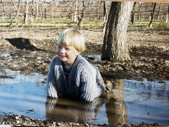 Austin playing in the mud