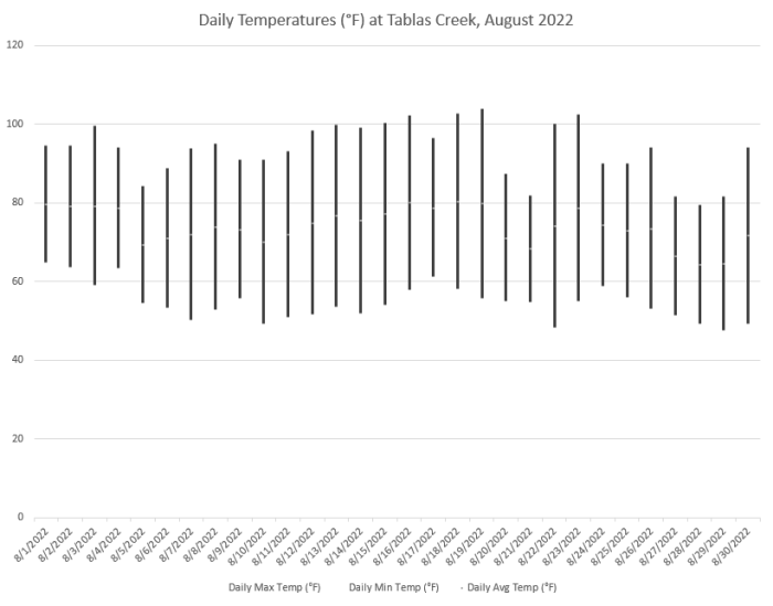 Daily Temperatures August 2022