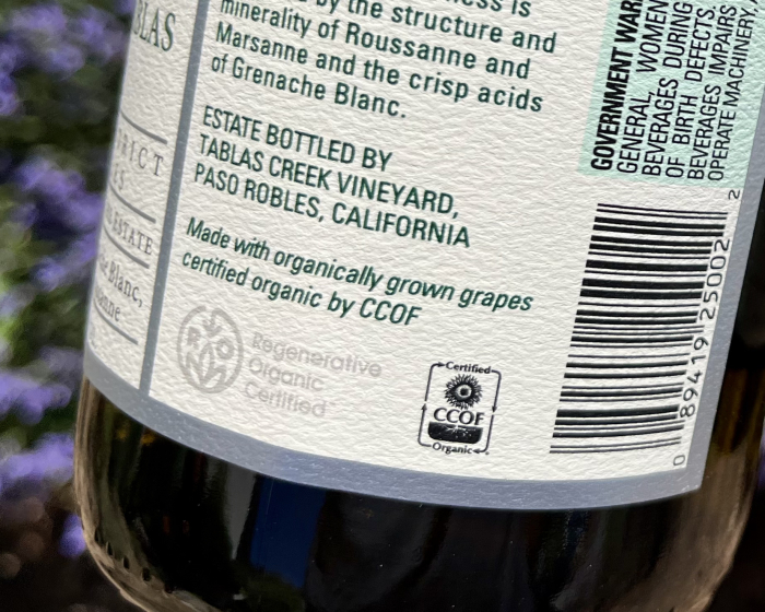 ROC and CCOF Logos on 2021 Cotes Blanc