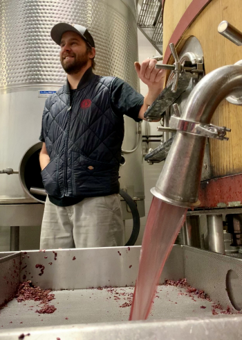 Craig draining a tank of Grenache