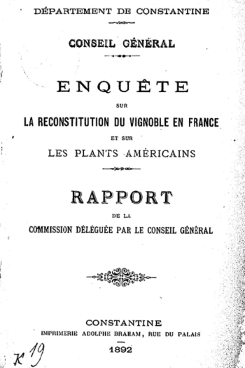 1892 French  Enquete