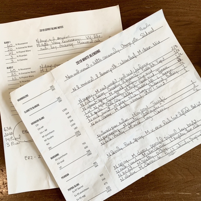 2019 white blending notes