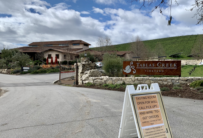 Tasting Room Closed for Coronavirus