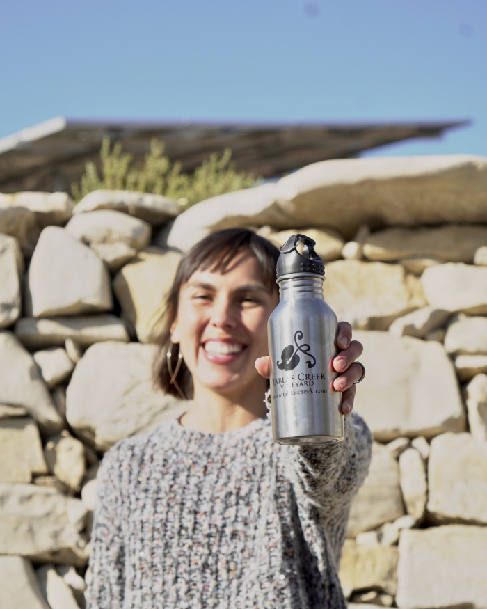 Leslie with water bottle