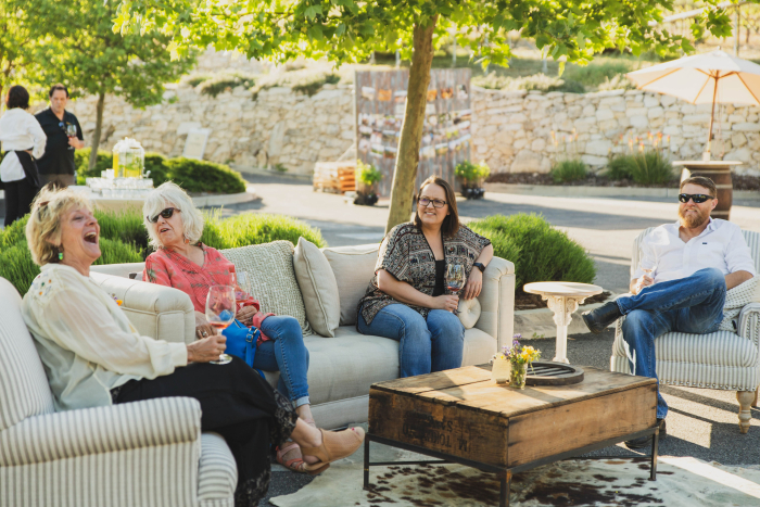 Seating group on parking lot