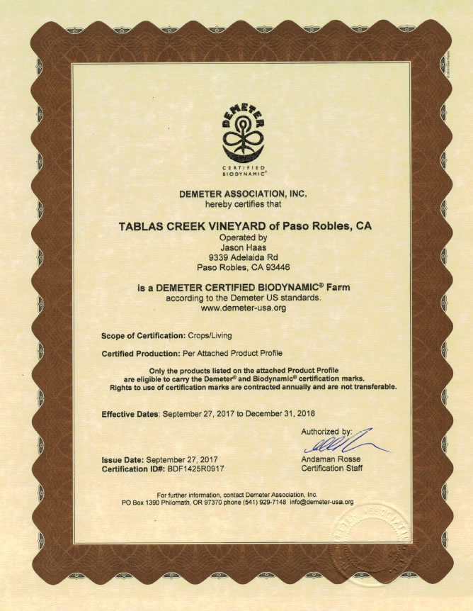 Biodynamic Certification