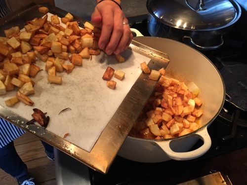 Adding Potato to Pot
