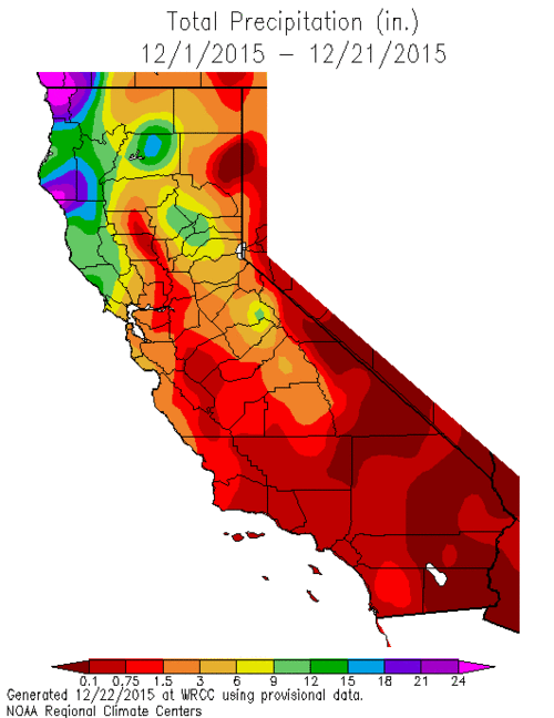 Rainfall CA December Rainfall CA December