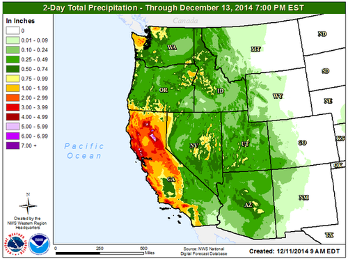 Rainfall forecast dec 2014