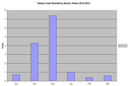 Rainfall Chart Winter 2012-2013