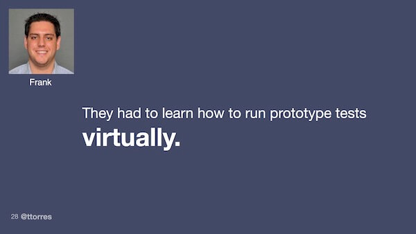 They had to learn how to run prototype tests virtually.