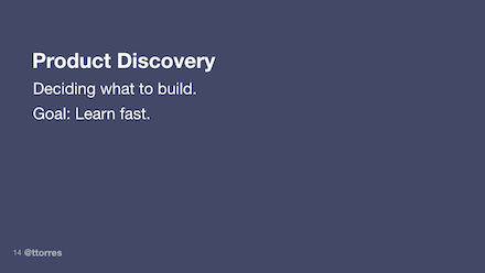 The goal of product discovery is to learn fast.