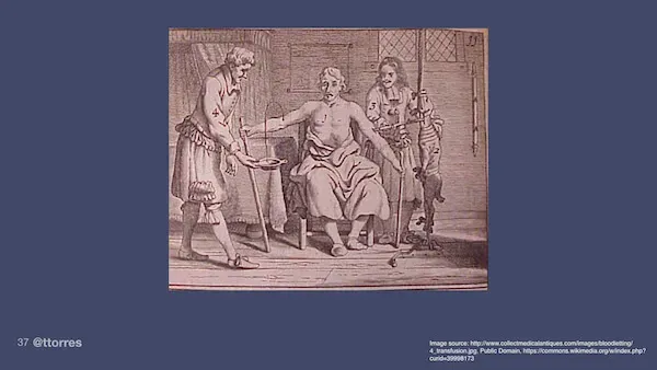An illustration of bloodletting