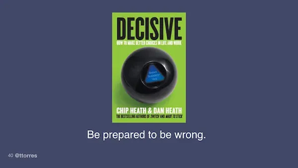 A photograph of the book cover of Decisive
