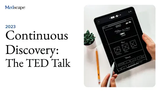 A screenshot of a title slide labeled "Continuous Discovery: The TED Talk"