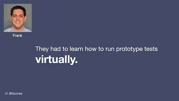 They had to learn how to run prototype tests virtually.