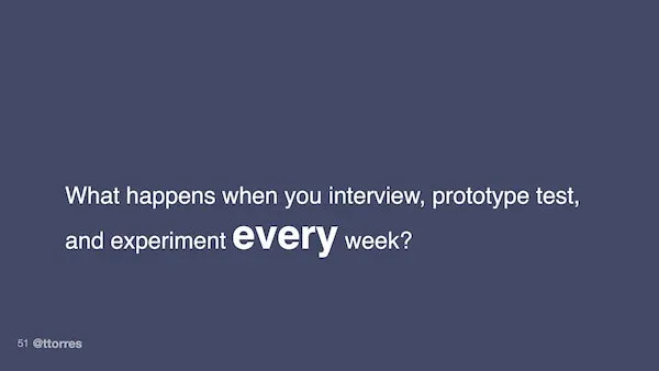 What happens when you interview, prototype test, and experiment every week?