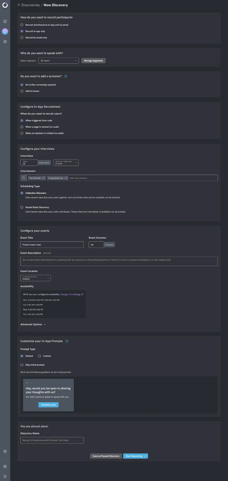 A screenshot from the Orbital user interface. There are many different buttons and fields where users can input information.