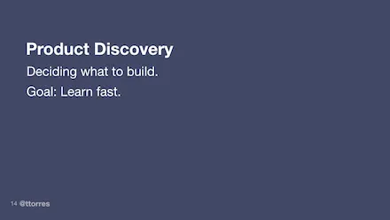 The goal of product discovery is to learn fast.