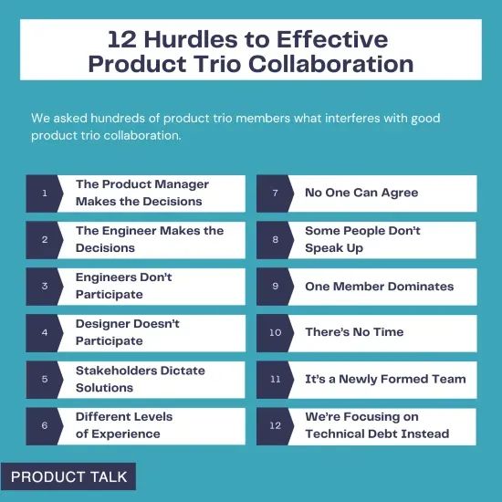 12 Hurdles to Effective Product Trio Collaboration