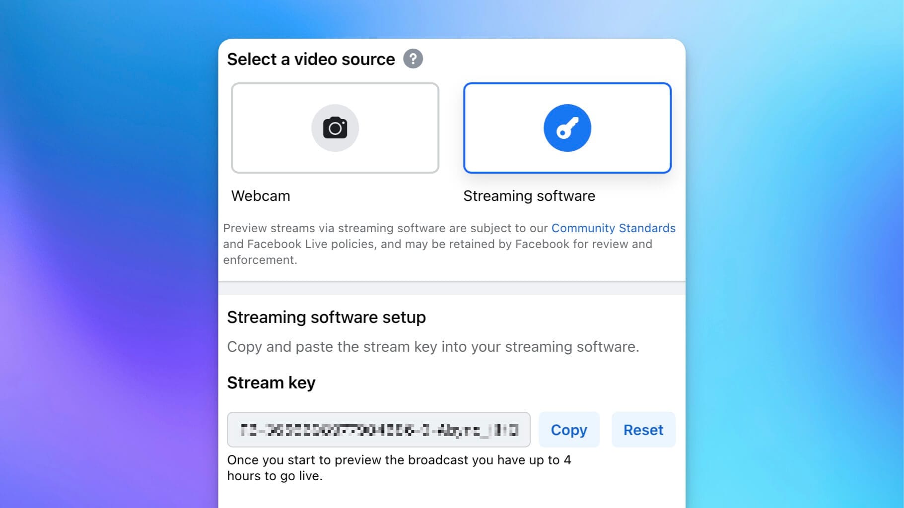 How to find a Facebook live stream key
