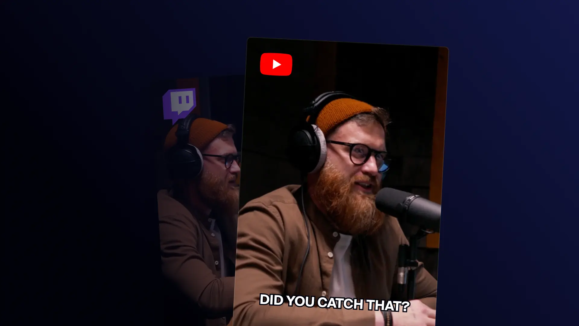 A streamer talking into a mic