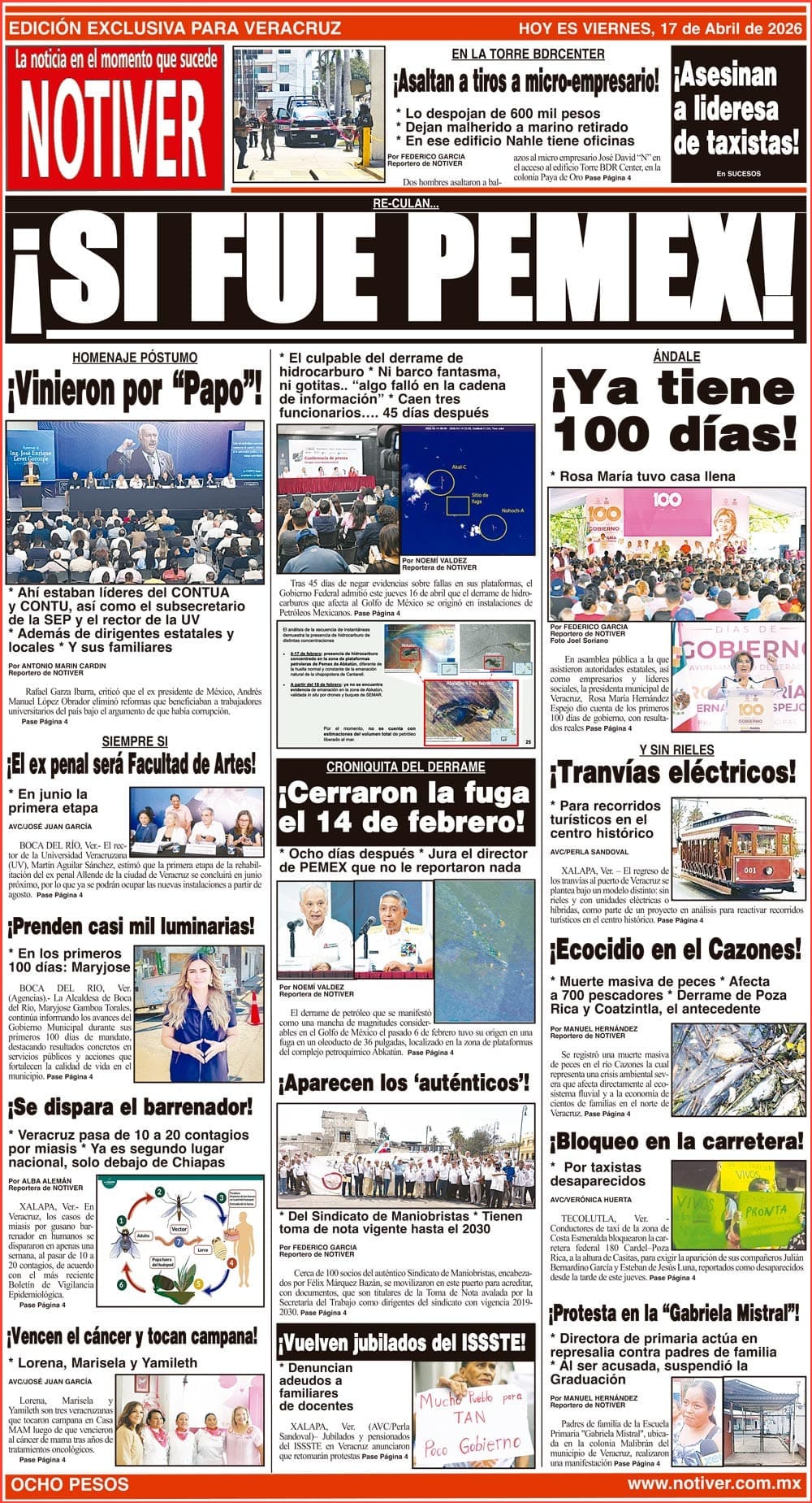 LA PORTADA - VIERNES 17 DE ABRIL 2026