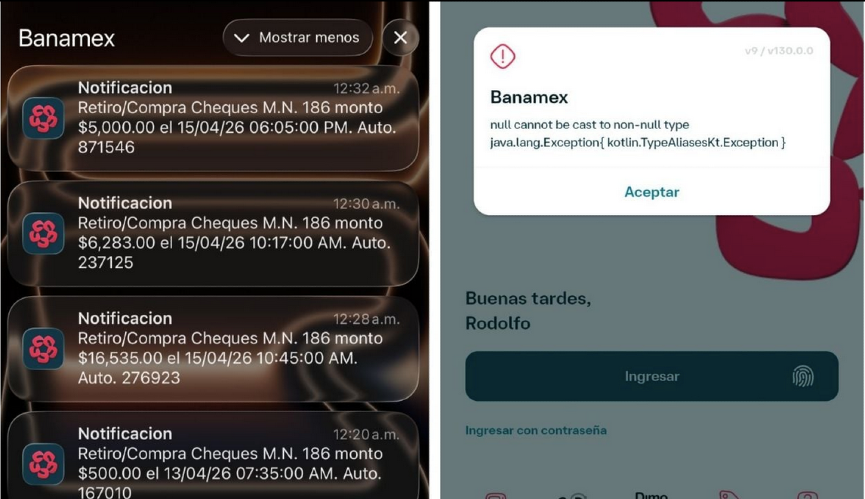 ¡Cuentahabientes de Banamex reportan fallas en su app y banca electrónica!