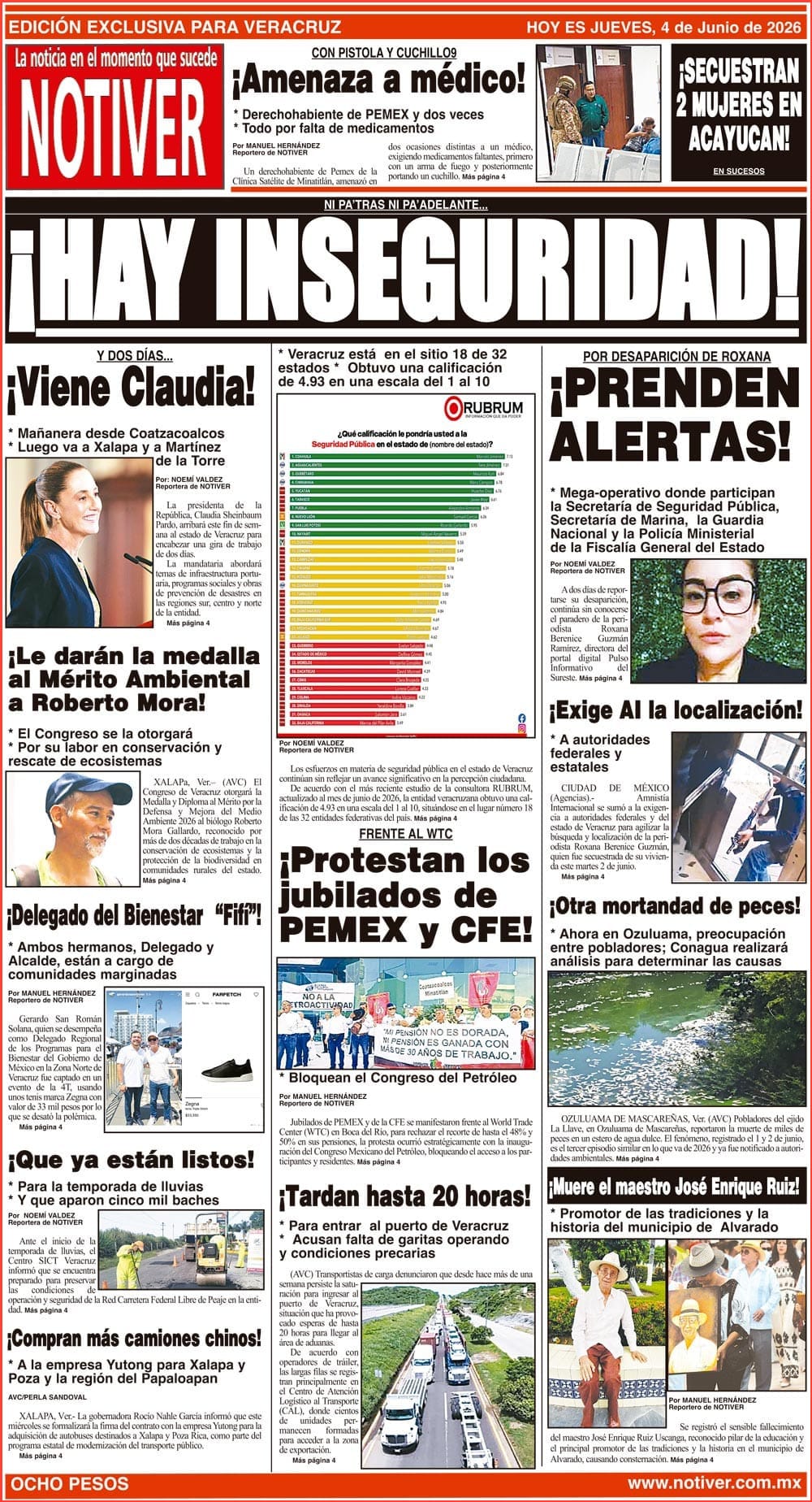 LA PORTADA - JUEVES 4 DE JUNIO 2026