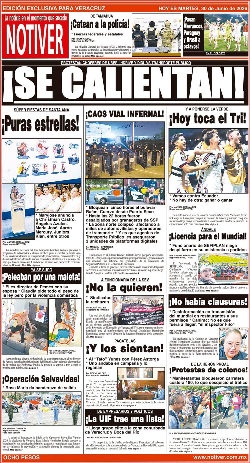 LA PORTADA - MARTES 30 DE JUNIO 2026