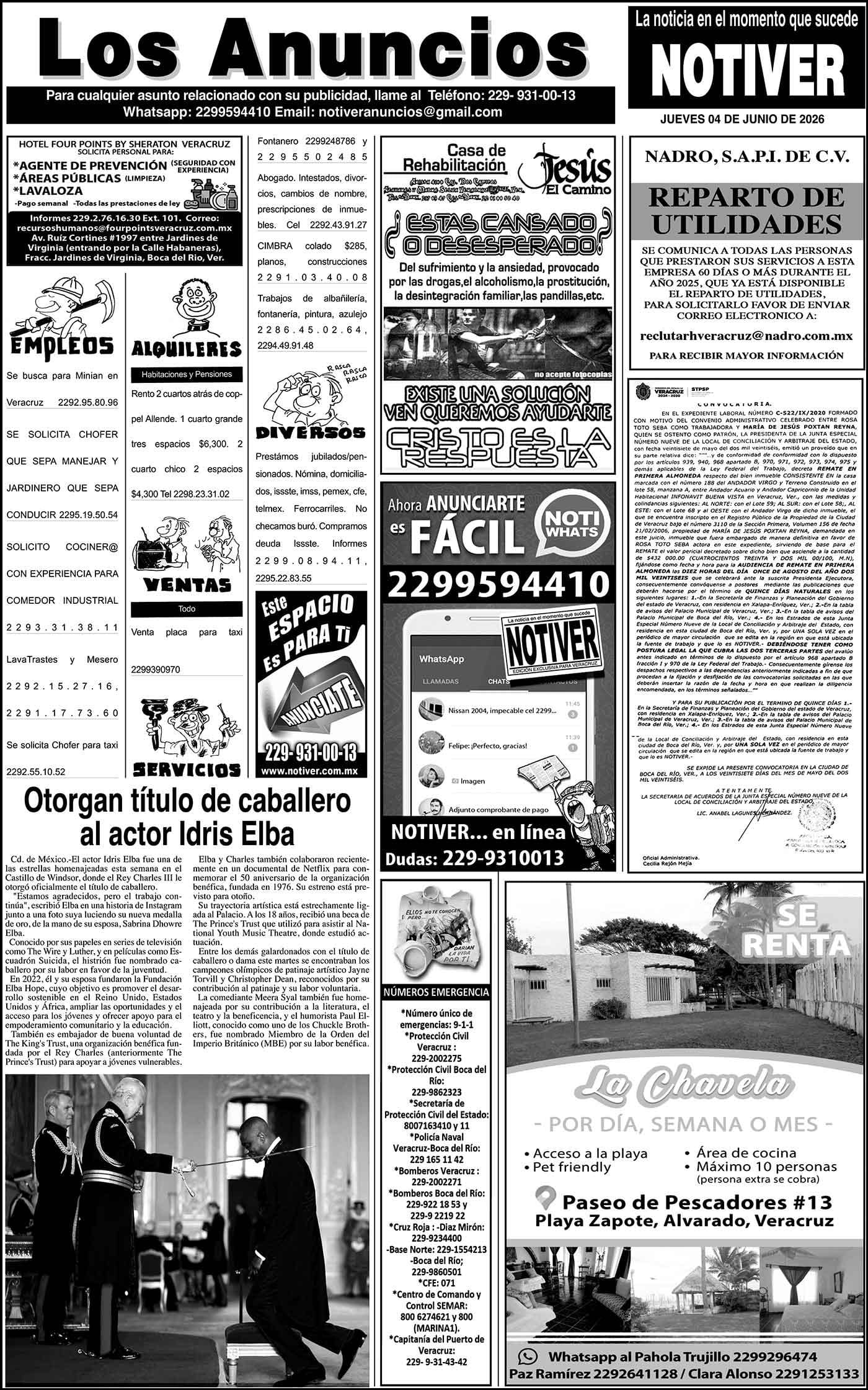 ...LOS ANUNCIOS, AVISOS Y DEMÁS! - JUEVES, 4 DE JUNIO 2026